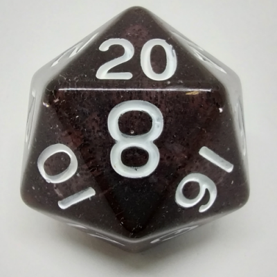 D20 Jumbo Ethereal - Noir avec chiffres blancs