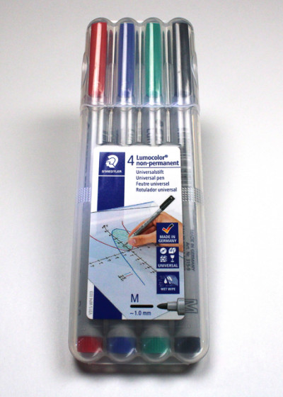 Ensemble de 4 crayons marqueurs non-permanents