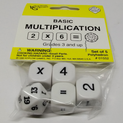 Kit de 5 dés de multiplication de base