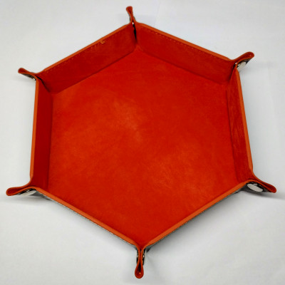 Piste de dés portative hexagonale - orange
